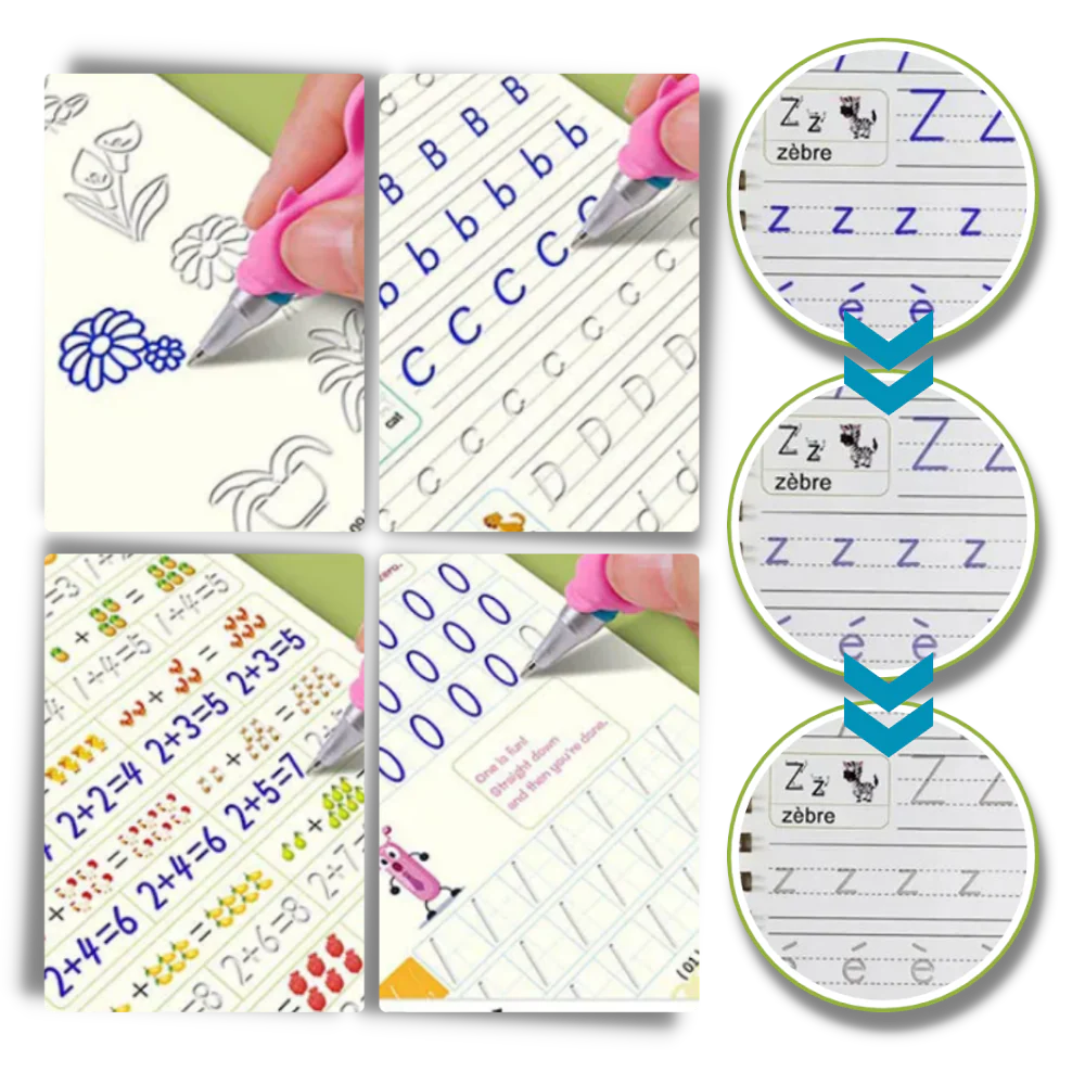 Reusable children's handwriting book (pack of 4)