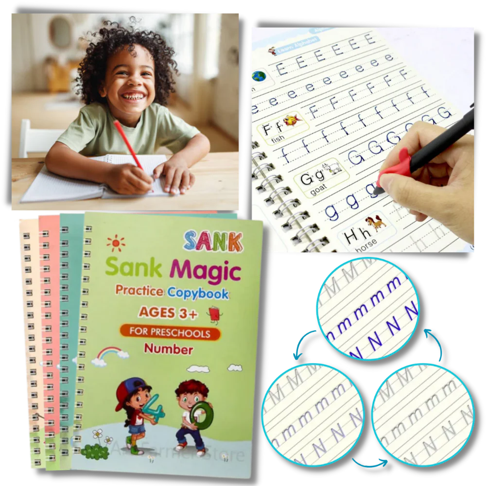 Reusable children's handwriting book (pack of 4)